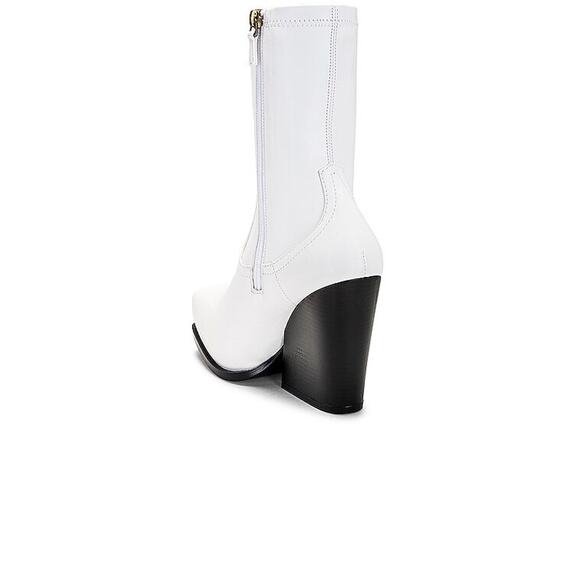 Stella McCartney white western sock stretch ankle BLOCK HEEL BOOTS 38/ US 8 - Picture 2 of 16